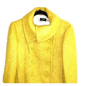 J Crew Chartreuse Mohair Double Breasted Jacket